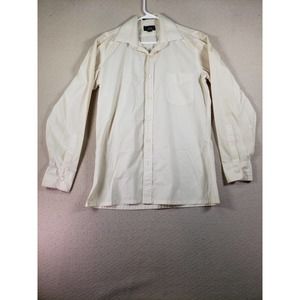John Henry Shirt Mens 151/2 Ivory Long Sleeve Button Up European Fit Dress Shirt